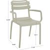 SAFAVIEH Outdoor Patio Furniture Collection – Sarah Green Stacking Dining Armchair Set of 2, Fully Assembled Outdoor Chairs, Modern Slatted Design, Weather-Resistant Patio Seating (PAT4703D-SET2)(Green)
