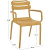SAFAVIEH Outdoor Patio Furniture Collection – Sarah Green Stacking Dining Armchair Set of 2, Fully Assembled Outdoor Chairs, Modern Slatted Design, Weather-Resistant Patio Seating (PAT4703D-SET2)(Yellow)