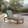 SAFAVIEH Outdoor Patio Furniture Collection – Sophie Natural Brown Solid Wood Chaise Lounge Chair, Adjustable Reclining, Hunter Green Stripe Cushion (PAT7101H)(Natural/Hunter Green Stripe)