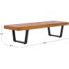 SAFAVIEH Outdoor Patio Furniture Heather Natural Brown Solid Wood & White Legs 60-inch Steel Bench(Natural/Black)