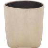 SAFAVIEH Outdoor – Cana Square Planter Pot with Drainage – Beige Cement & Bamboo – Weather Resistant – Ideal for Patio, Garden, Backyard, 15.7″ Wx 15.7″ D x 15.7″ H (PAT1408B)(Beige)