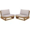 SAFAVIEH Outdoor – Duncan Chair Set of 2 – Natural & Beige Solid Wood – Weather Resistant – Ideal for Patio, Deck, Backyard, 32.68″ W x 34″ D x 24.4″ H (PAT7336A-SET2)(Natural/Light Grey)