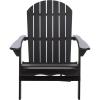 SAFAVIEH Outdoor – Eden Adirondack Chair – White Solid Wood – Weather Resistant – Ideal for Patio, Deck, Porch, Backyard, 17.5″ Seat Height (PAT6000E)(Black)