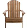 SAFAVIEH Outdoor – Eden Adirondack Chair – White Solid Wood – Weather Resistant – Ideal for Patio, Deck, Porch, Backyard, 17.5″ Seat Height (PAT6000E)(Teak)