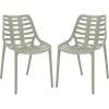 SAFAVIEH Outdoor Patio Furniture Collection – Fufa Beige Dining Chair Set of 2, Fully Assembled Outdoor Chairs, Modern Open-Back Design, Weather-Resistant Patio Seating (PAT4700B-SET2)(Green)