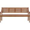 SAFAVIEH Outdoor Patio Furniture Collection – Kanger Natural Solid Wood Bench, Classic Slat Design, Durable Outdoor Seating (PAT7332A)(Natural)