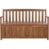 SAFAVIEH Outdoor Patio Furniture Collection – Kelter Solid Teak Wood Bench Box with Storage, Slatted Design, Versatile Indoor/Outdoor Seating (PAT6813A)(Teak)