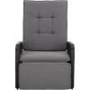 SAFAVIEH Outdoor Patio Furniture Collection – Millman Weather-Resistant Recliner Chair, Adjustable Backrest & Cushioned Seat (PAT6906)(Black/Grey)