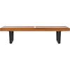 SAFAVIEH Outdoor Patio Furniture Heather Natural Brown Solid Wood & White Legs 60-inch Steel Bench(Natural/Black)