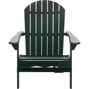 SAFAVIEH Outdoor – Eden Adirondack Chair – White Solid Wood – Weather Resistant – Ideal for Patio, Deck, Porch, Backyard, 17.5″ Seat Height (PAT6000E)(Green)