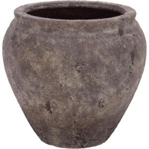 SAFAVIEH Outdoor – Ramsey Planter Pot with Drainage – Antique White Ficonstone Cement – Weather Resistant – Ideal for Patio, Garden, Backyard, 14.2″ Wx 14.2″ D x 13″ H (PAT1553B)(Antique Brown)