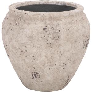 SAFAVIEH Outdoor – Ramsey Planter Pot with Drainage – Antique White Ficonstone Cement – Weather Resistant – Ideal for Patio, Garden, Backyard, 14.2″ Wx 14.2″ D x 13″ H (PAT1553B)(Antique White)