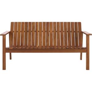 SAFAVIEH Outdoor Patio Furniture Collection – Fallon Natural Solid Wood Bench, Modern Slatted Design, Sturdy & Stylish Seating for Patio, Garden, or Balcony (PAT7334A)(Natural)