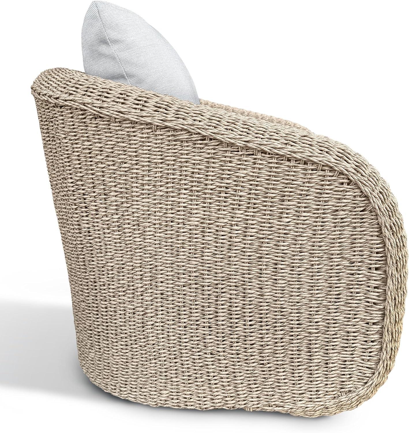image:imageSAFAVIEH Couture Outdoor Jilina Swivel Accent Chair Natural amp Beige Aluminum Weather Resistant Fully Assembled Ideal for Patio Deck Backyard 17 Seat Height CPT4013ANaturalBeige
