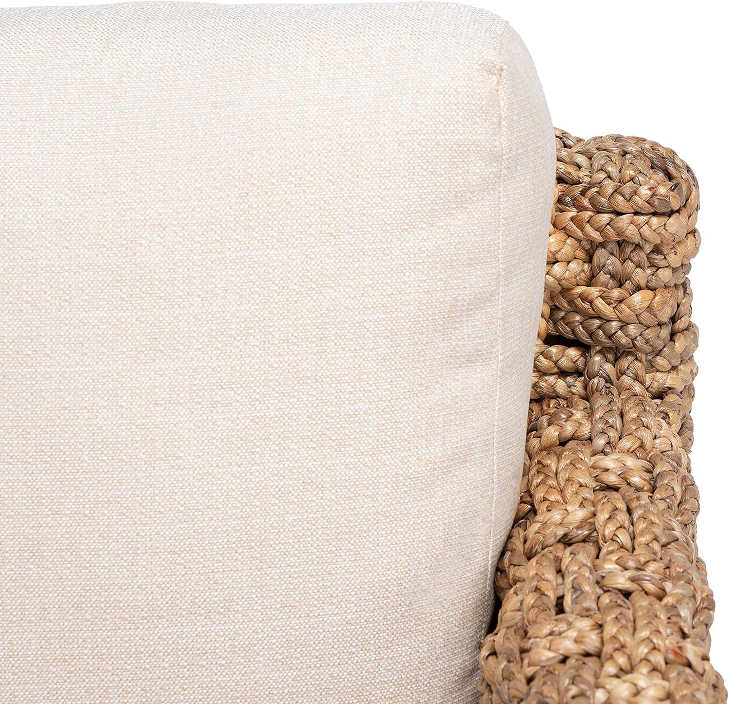 image:imageSAFAVIEH Couture Home Collection Gregory NaturalBeige Cushion Water Hyacinth Accent Chair Fully Assembled