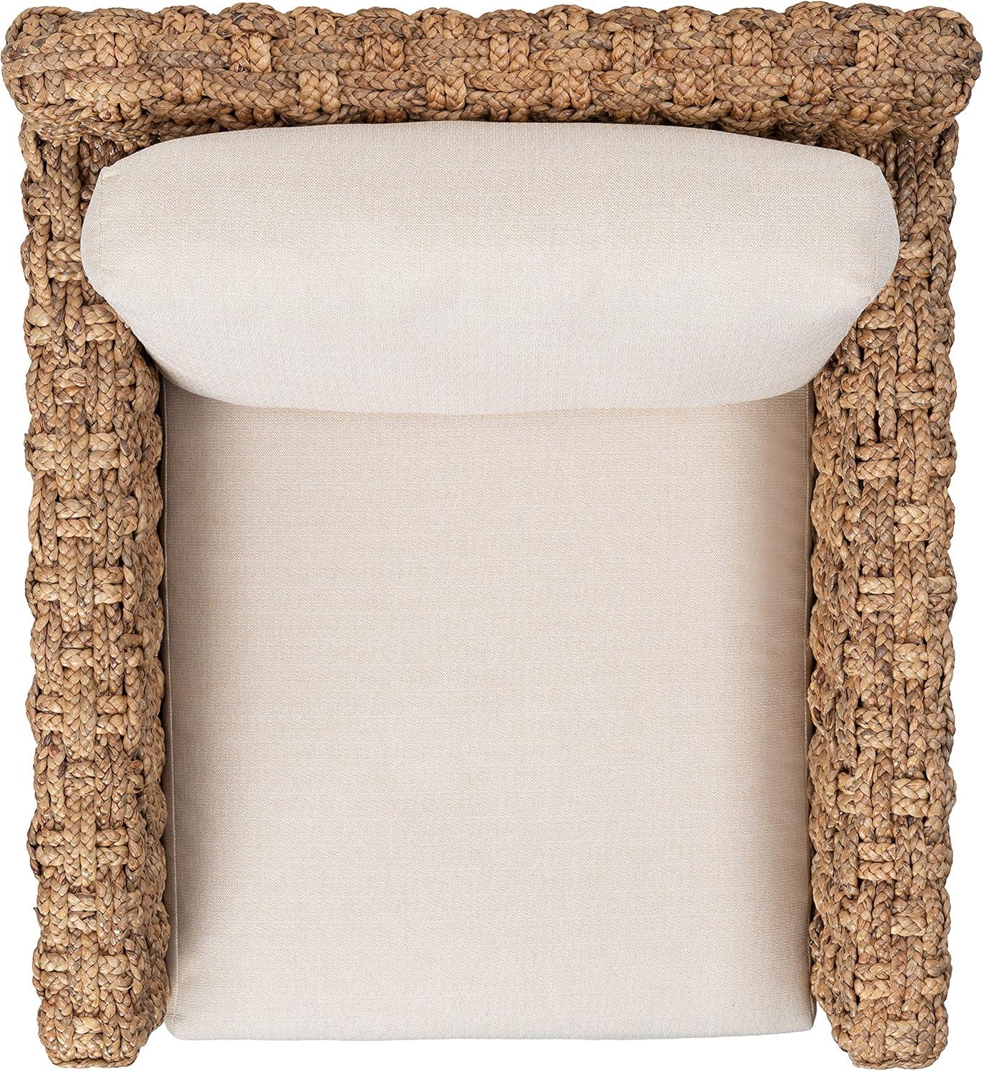 image:imageSAFAVIEH Couture Home Collection Gregory NaturalBeige Cushion Water Hyacinth Accent Chair Fully Assembled