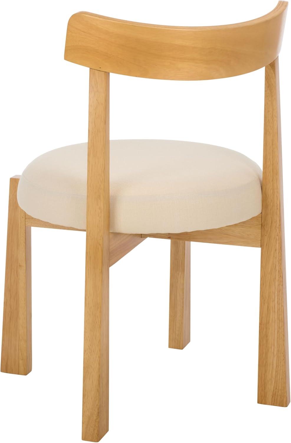 image:imageSAFAVIEH Furniture Anselm Dining Chair Set of 2 White amp Light Blonde Solid Wood Modern Upholstered Chair Fully Assembled Ideal for Dining Room Kitchen 19 Seat Height DCH8810CSET2WhiteLight Blonde