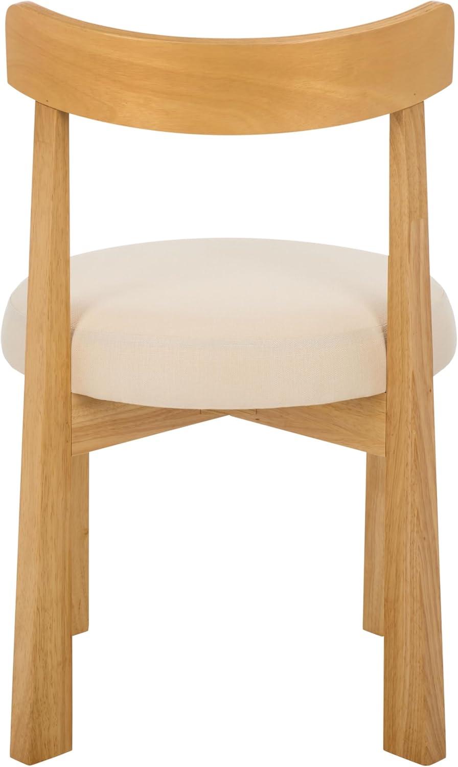 image:imageSAFAVIEH Furniture Anselm Dining Chair Set of 2 White amp Light Blonde Solid Wood Modern Upholstered Chair Fully Assembled Ideal for Dining Room Kitchen 19 Seat Height DCH8810CSET2WhiteLight Blonde