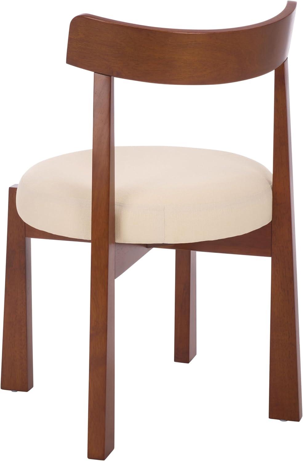 image:imageSAFAVIEH Furniture Anselm Dining Chair Set of 2 White amp Light Blonde Solid Wood Modern Upholstered Chair Fully Assembled Ideal for Dining Room Kitchen 19 Seat Height DCH8810CSET2WhiteWalnut