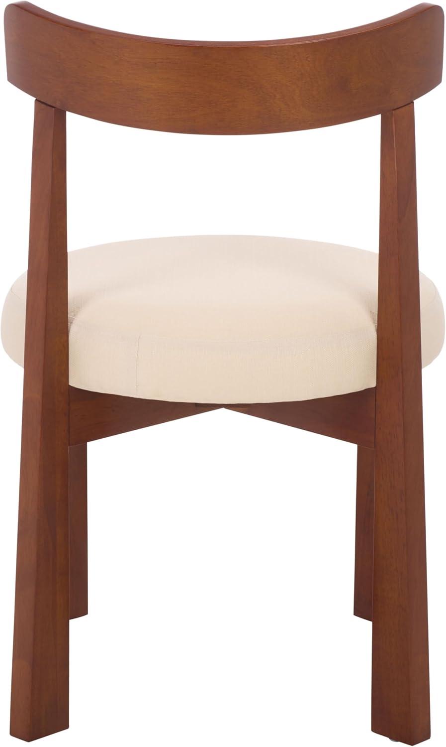 image:imageSAFAVIEH Furniture Anselm Dining Chair Set of 2 White amp Light Blonde Solid Wood Modern Upholstered Chair Fully Assembled Ideal for Dining Room Kitchen 19 Seat Height DCH8810CSET2WhiteWalnut