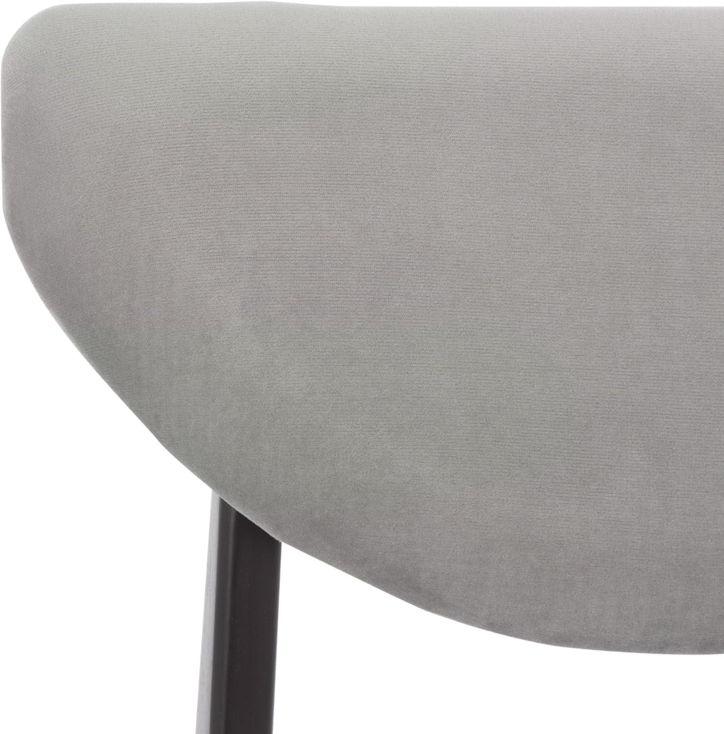 image:imageSAFAVIEH Furniture Botan Dining Chair Set of 2 Black Solid Wood amp Grey Upholstered Seat Modern Curved Back Ideal for Dining Room Kitchen 18 Seat Height DCH3601ASET2BlackGrey