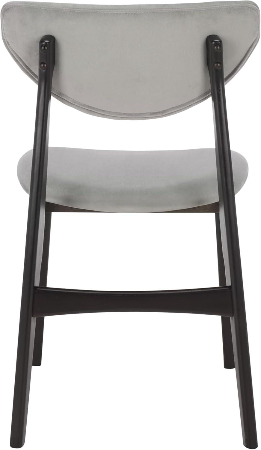 image:imageSAFAVIEH Furniture Botan Dining Chair Set of 2 Black Solid Wood amp Grey Upholstered Seat Modern Curved Back Ideal for Dining Room Kitchen 18 Seat Height DCH3601ASET2BlackGrey