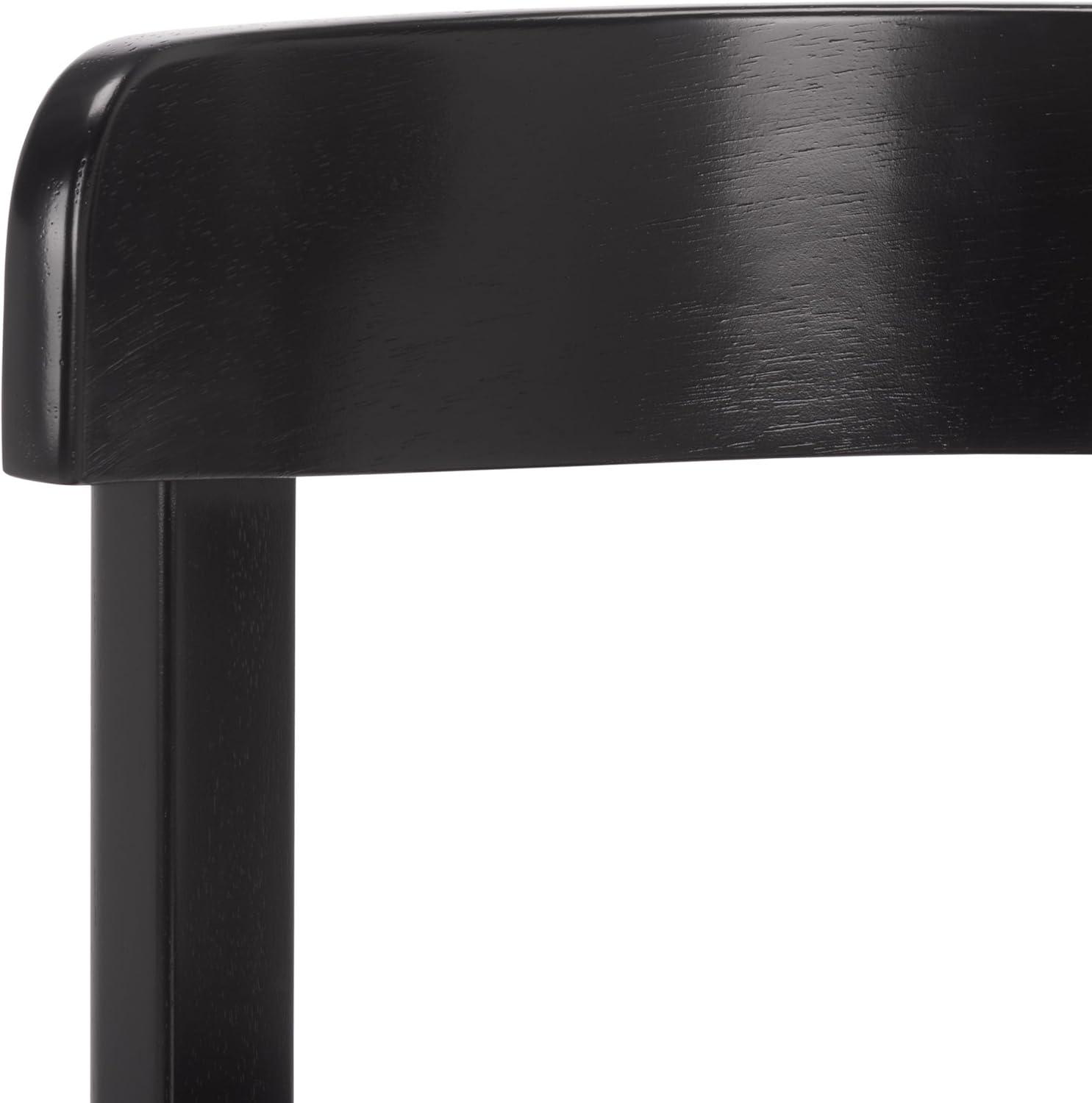image:imageSAFAVIEH Furniture Calixto Dining Chair Set of 2 Black Solid Wood Round Seat Modern Chair Fully Assembled Ideal for Dining Room Kitchen 19 Seat Height DCH8809BSET2Black