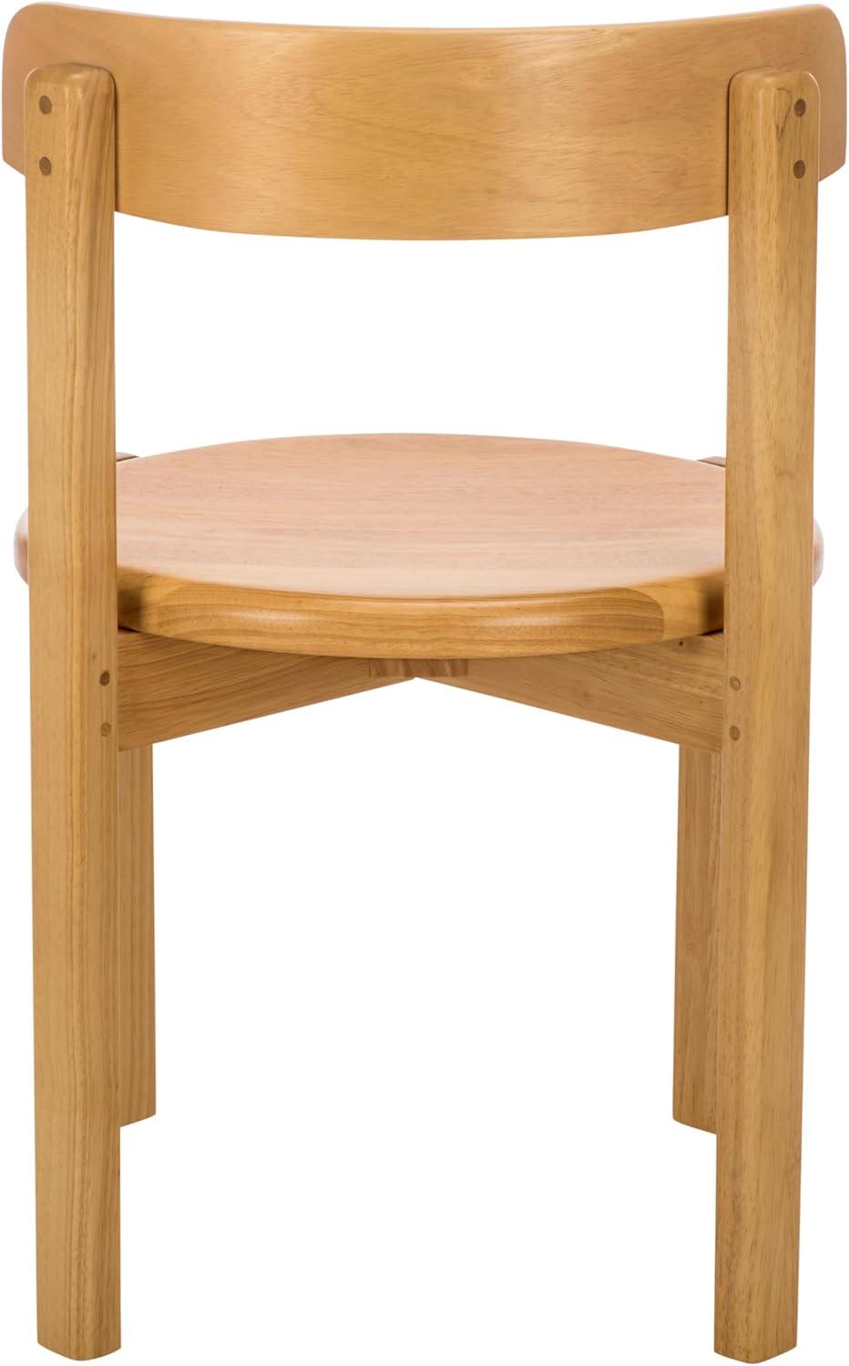 image:imageSAFAVIEH Furniture Calixto Dining Chair Set of 2 Black Solid Wood Round Seat Modern Chair Fully Assembled Ideal for Dining Room Kitchen 19 Seat Height DCH8809BSET2Light Blonde