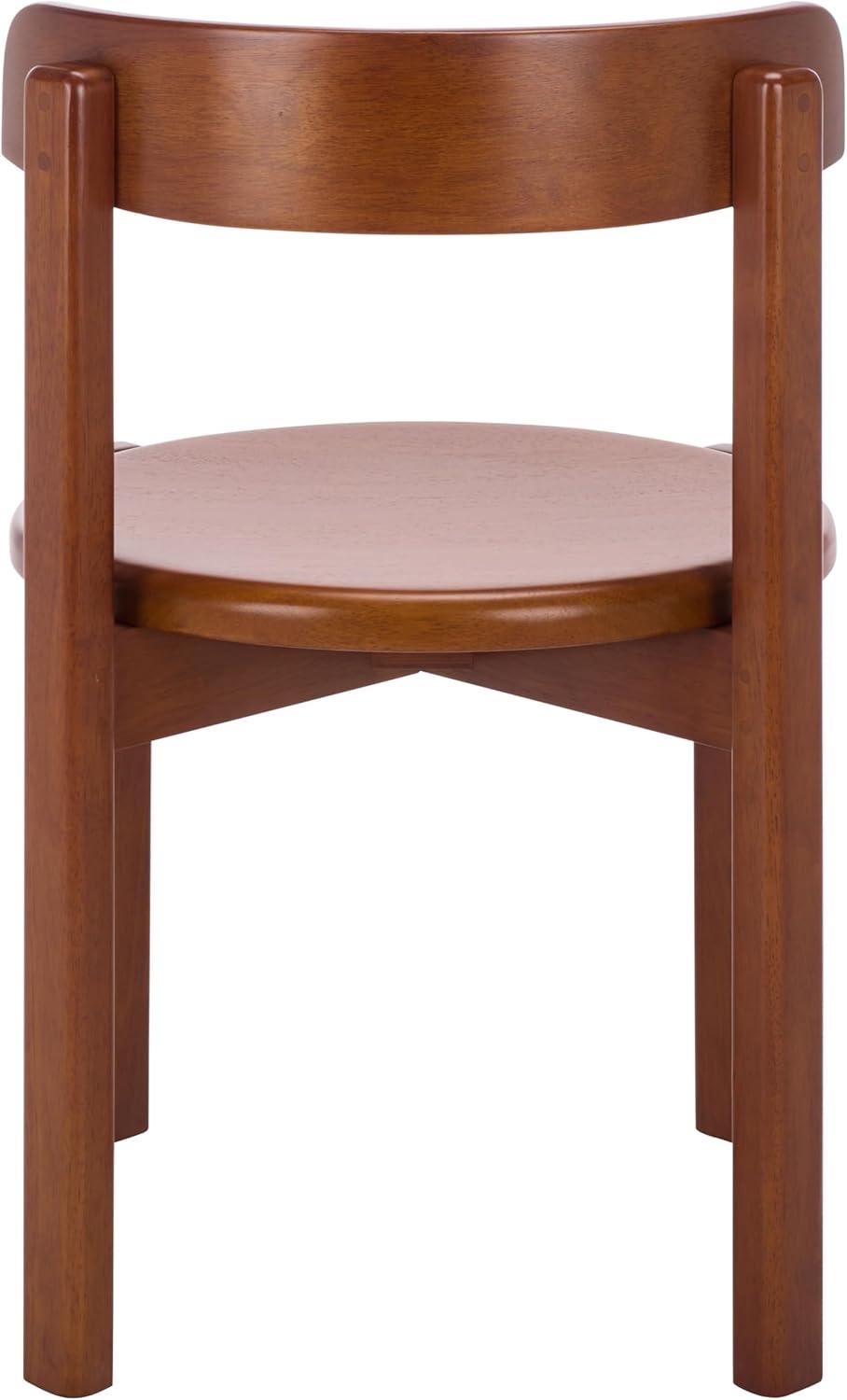 image:imageSAFAVIEH Furniture Calixto Dining Chair Set of 2 Black Solid Wood Round Seat Modern Chair Fully Assembled Ideal for Dining Room Kitchen 19 Seat Height DCH8809BSET2Walnut