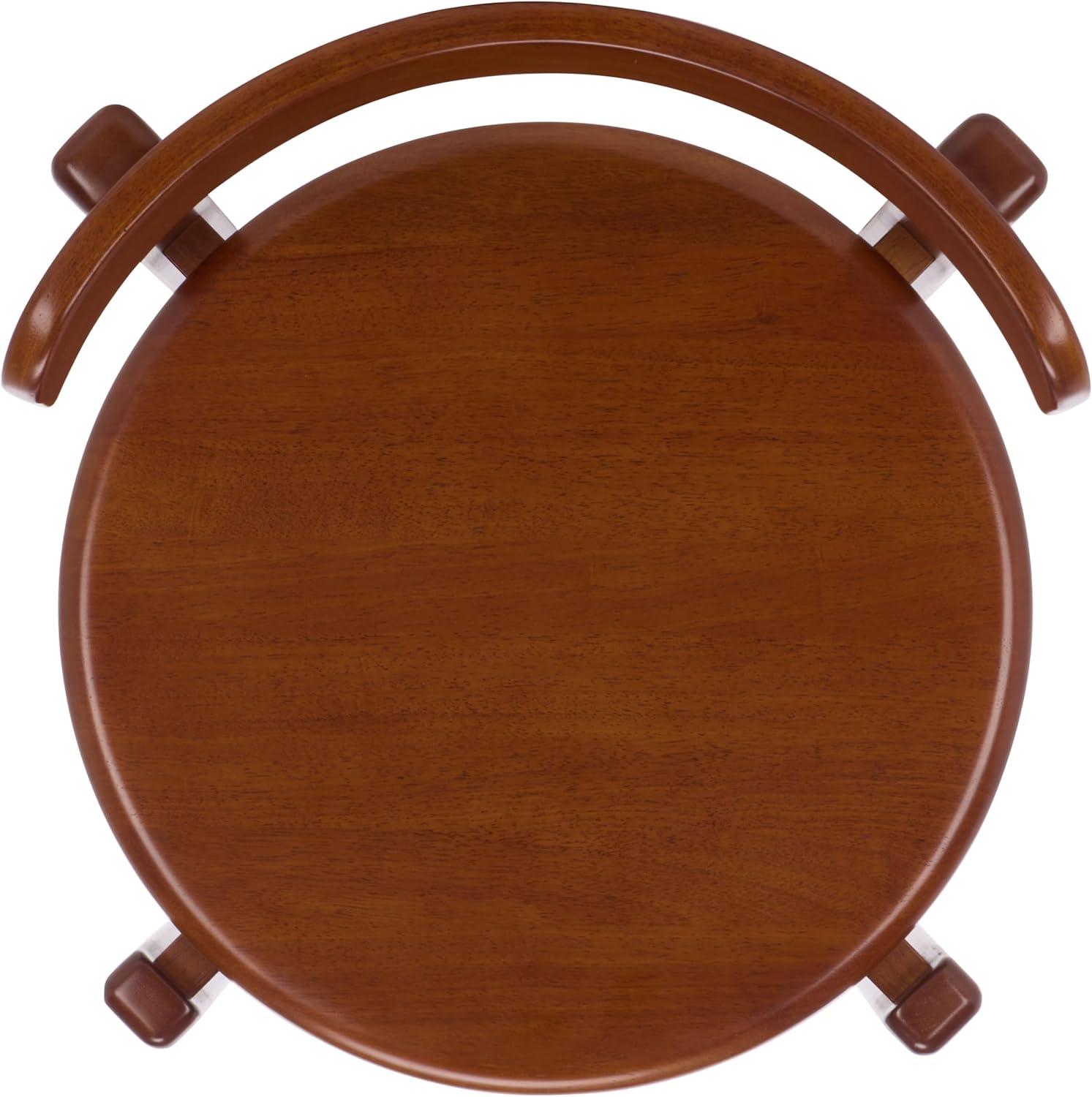 image:imageSAFAVIEH Furniture Calixto Dining Chair Set of 2 Black Solid Wood Round Seat Modern Chair Fully Assembled Ideal for Dining Room Kitchen 19 Seat Height DCH8809BSET2Walnut