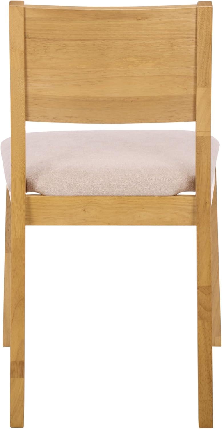 image:imageSAFAVIEH Furniture Kata Dining Chair Set of 2 Natural Solid Wood amp Cream Upholstered Seat Curved Back Design Ideal for Dining Room Kitchen 18 Seat Height DCH3602ASET2NaturalCream