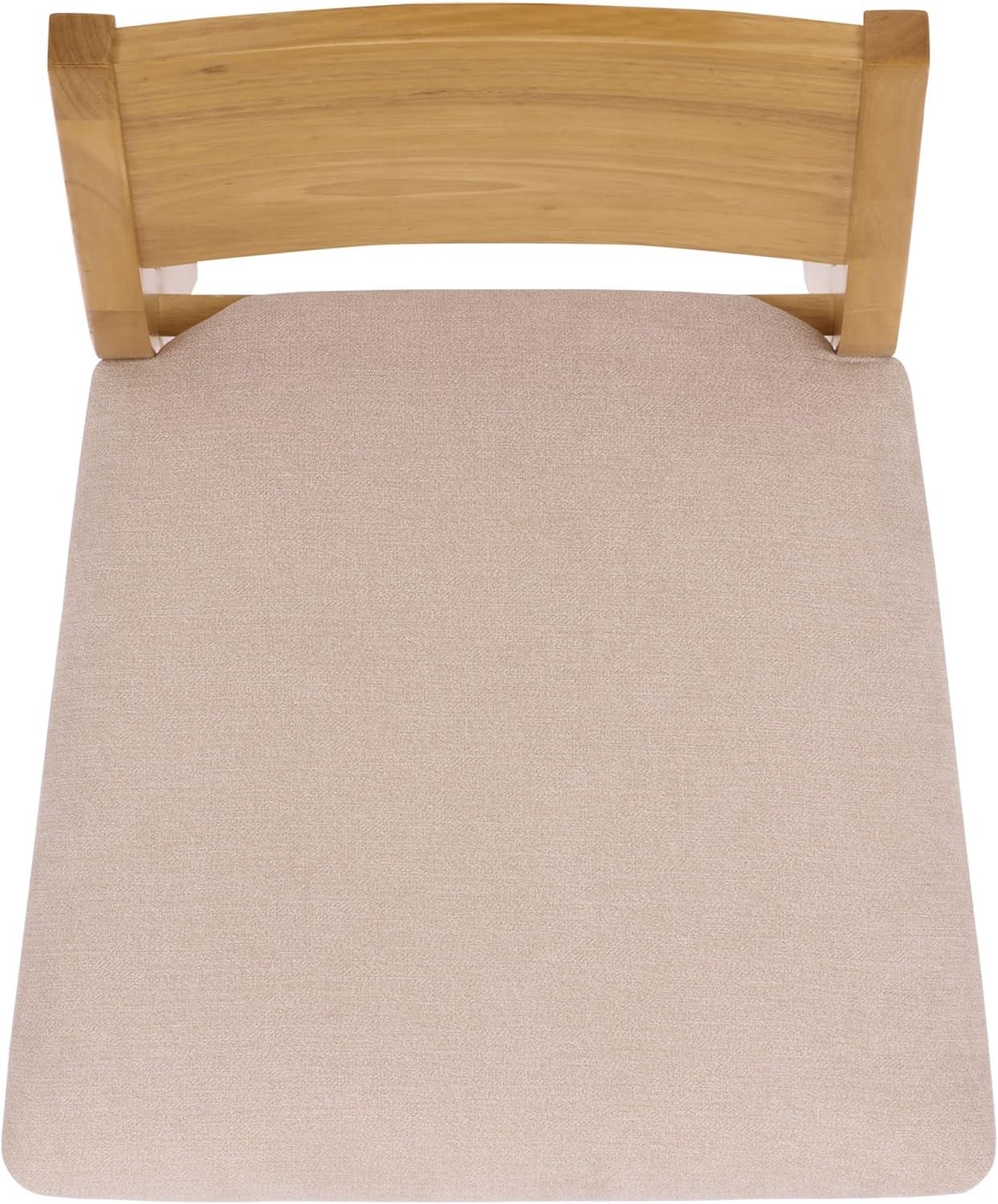 image:imageSAFAVIEH Furniture Kata Dining Chair Set of 2 Natural Solid Wood amp Cream Upholstered Seat Curved Back Design Ideal for Dining Room Kitchen 18 Seat Height DCH3602ASET2NaturalCream