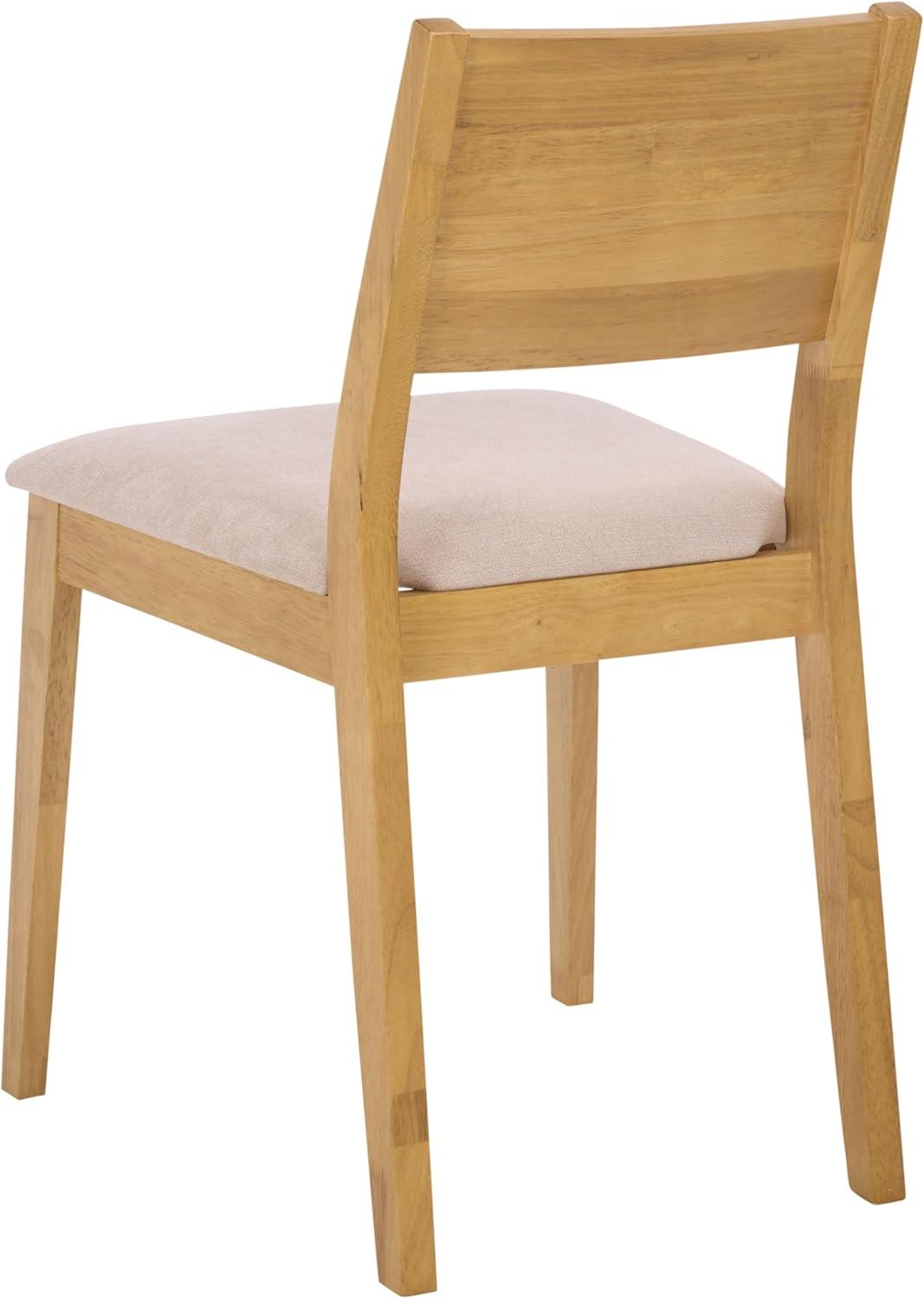 image:imageSAFAVIEH Furniture Kata Dining Chair Set of 2 Natural Solid Wood amp Cream Upholstered Seat Curved Back Design Ideal for Dining Room Kitchen 18 Seat Height DCH3602ASET2NaturalCream