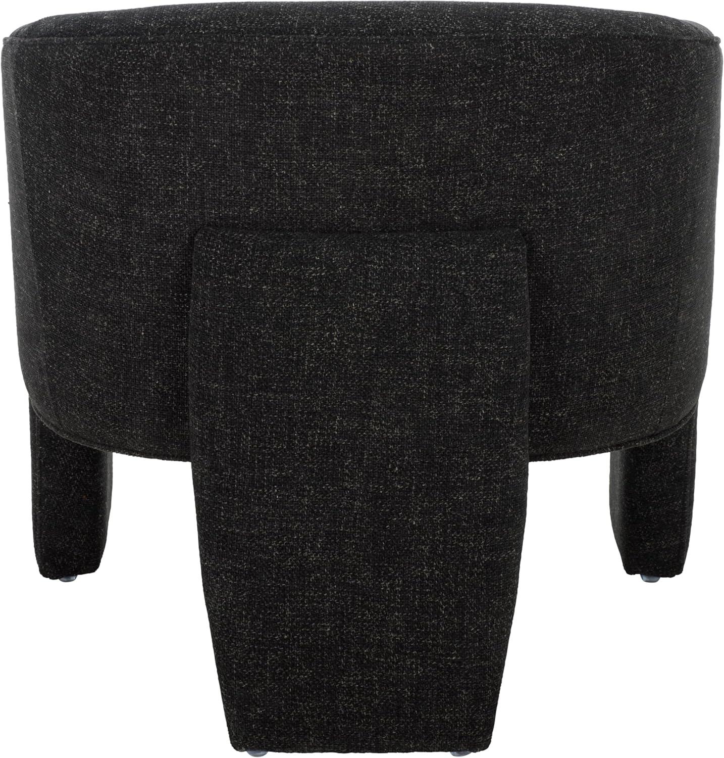 image:imageSAFAVIEH Furniture Lahela Barrel Back Accent Chair Black Upholstered Fabric Fully Assembled Ideal for Living Room Bedroom Dining Space 183 Seat Height ACH3402BBlack