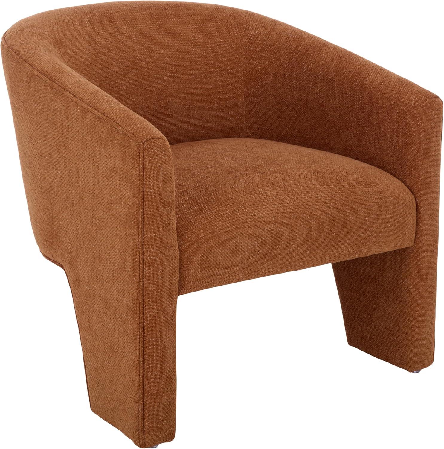 image:imageSAFAVIEH Furniture Lahela Barrel Back Accent Chair Black Upholstered Fabric Fully Assembled Ideal for Living Room Bedroom Dining Space 183 Seat Height ACH3402BTerracotta