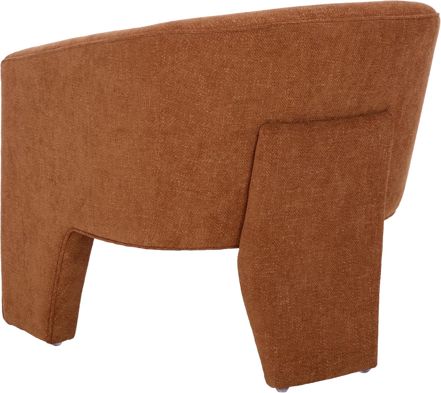 image:imageSAFAVIEH Furniture Lahela Barrel Back Accent Chair Black Upholstered Fabric Fully Assembled Ideal for Living Room Bedroom Dining Space 183 Seat Height ACH3402BTerracotta