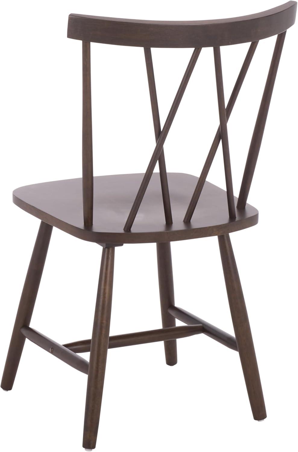 image:imageSAFAVIEH Furniture Tayten Dining Chair Set of 2 Dark Walnut Solid Wood Windsor Style Spindle Back Chair Ideal for Dining Room Kitchen 177 Seat Height DCH8502DSET2