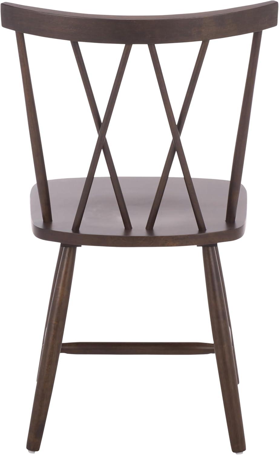 image:imageSAFAVIEH Furniture Tayten Dining Chair Set of 2 Dark Walnut Solid Wood Windsor Style Spindle Back Chair Ideal for Dining Room Kitchen 177 Seat Height DCH8502DSET2