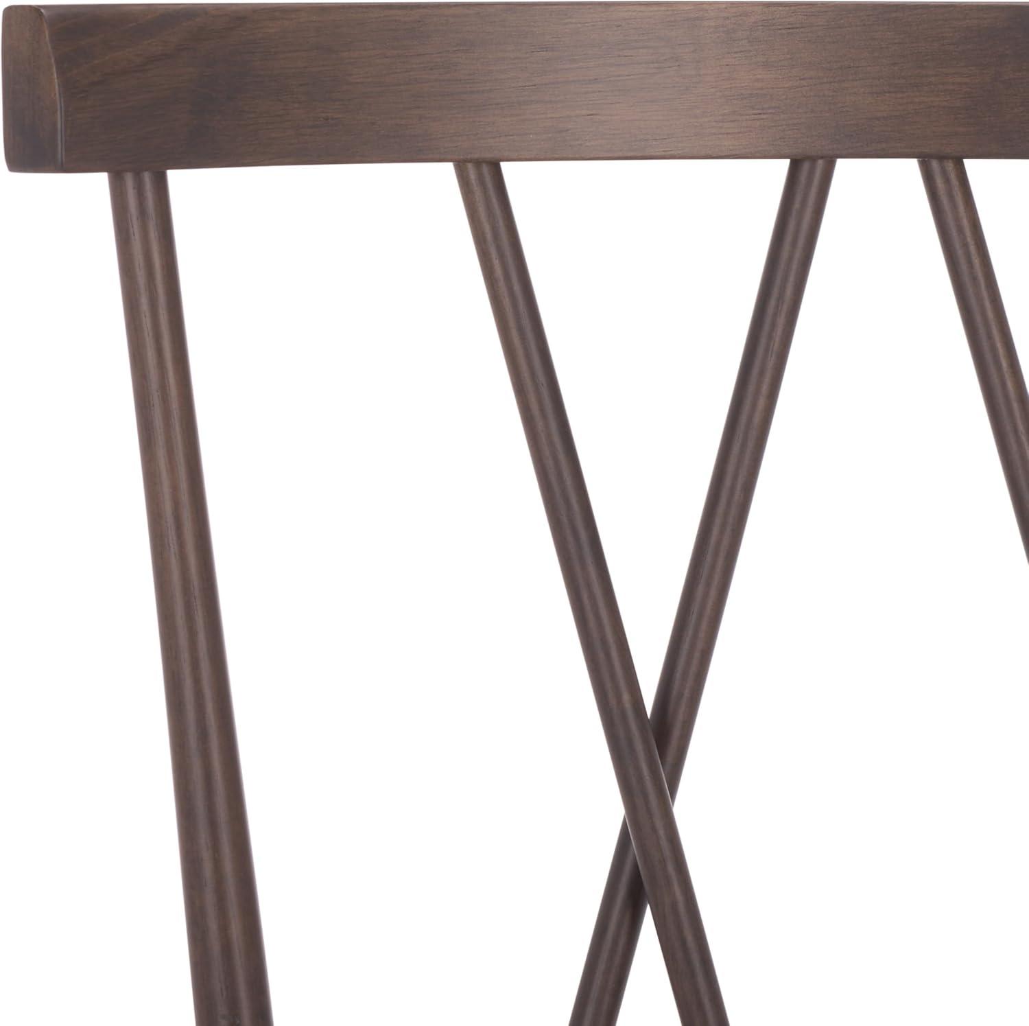 image:imageSAFAVIEH Furniture Tayten Dining Chair Set of 2 Dark Walnut Solid Wood Windsor Style Spindle Back Chair Ideal for Dining Room Kitchen 177 Seat Height DCH8502DSET2