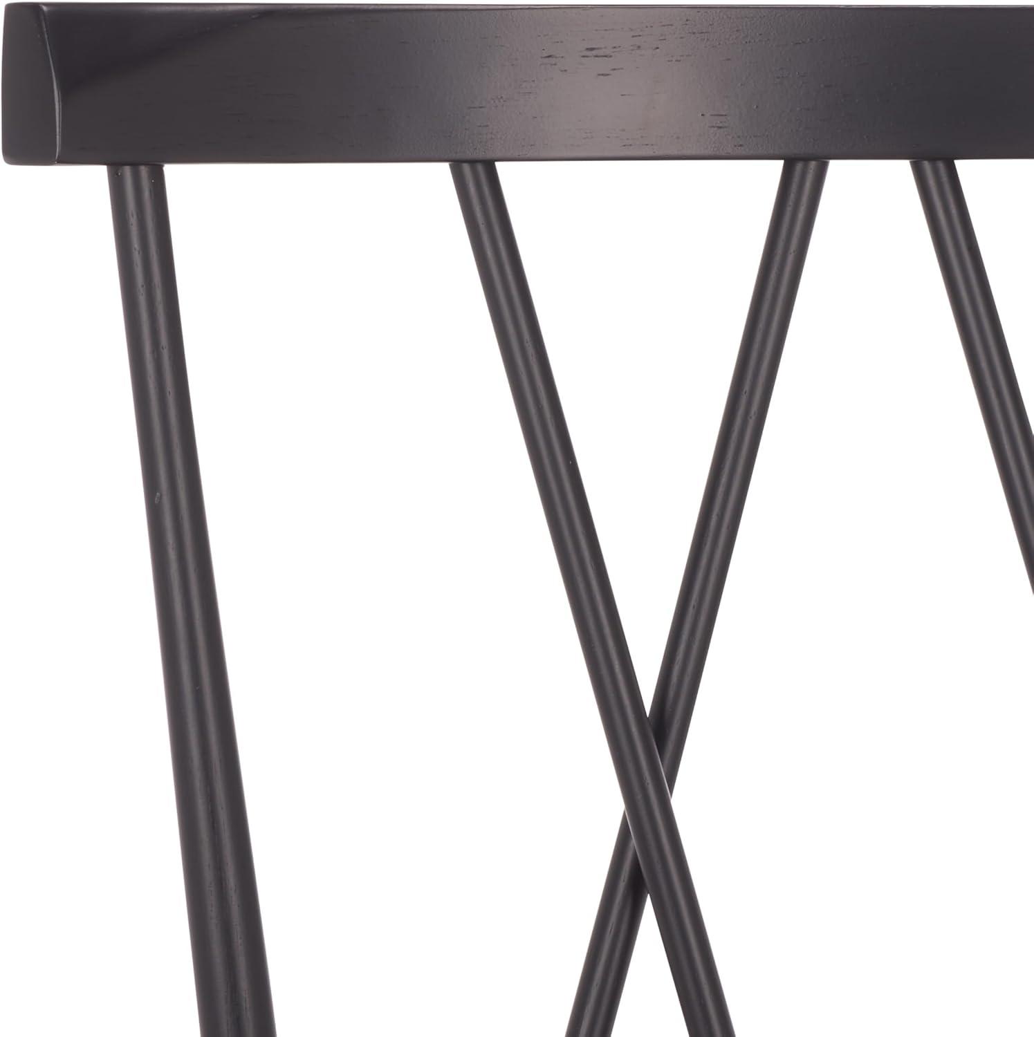 image:imageSAFAVIEH Furniture Tayten Dining Chair Set of 2 Matte Black Solid Wood Windsor Style Spindle Back Chair Ideal for Dining Room Kitchen 177 Seat Height DCH8502CSET2