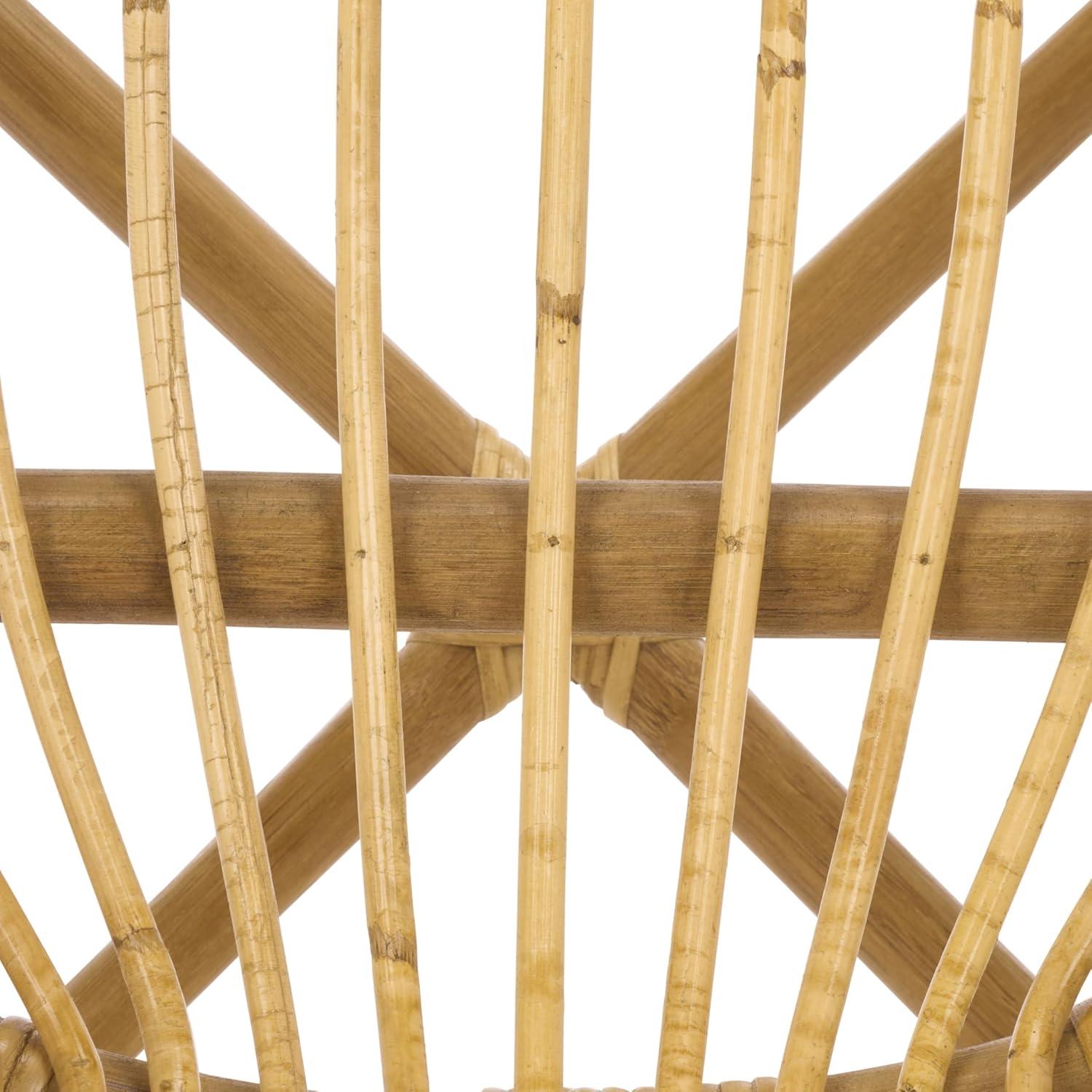 image:imageSAFAVIEH Furniture Varvara Woven Accent Chair Natural Rattan Fully Assembled Ideal for Living Room Bedroom Dining Space 16 Seat Height ACH9905ANatural