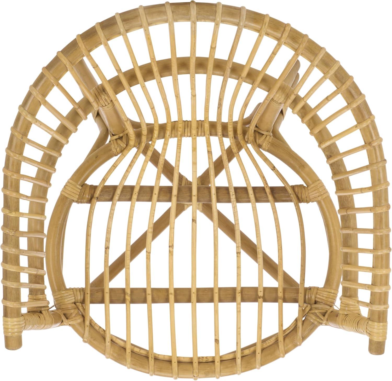 image:imageSAFAVIEH Furniture Varvara Woven Accent Chair Natural Rattan Fully Assembled Ideal for Living Room Bedroom Dining Space 16 Seat Height ACH9905ANatural