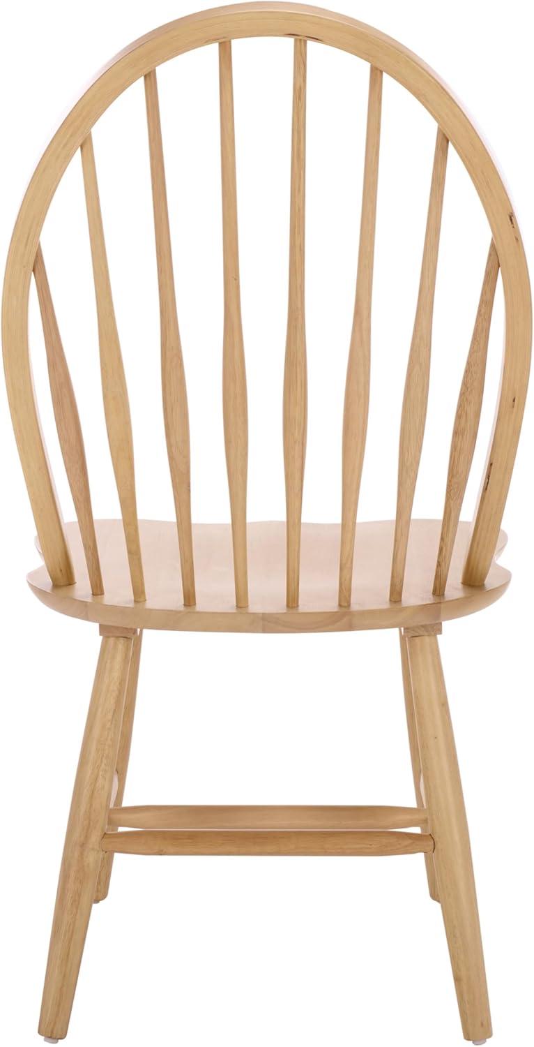 image:imageSAFAVIEH Furniture Wendall Chair Set of 2 Natural Solid Wood Windsor Style High Back Spindle Chair Ideal for Dining Room Kitchen 18 Seat Height DCH8509BSET2Natural