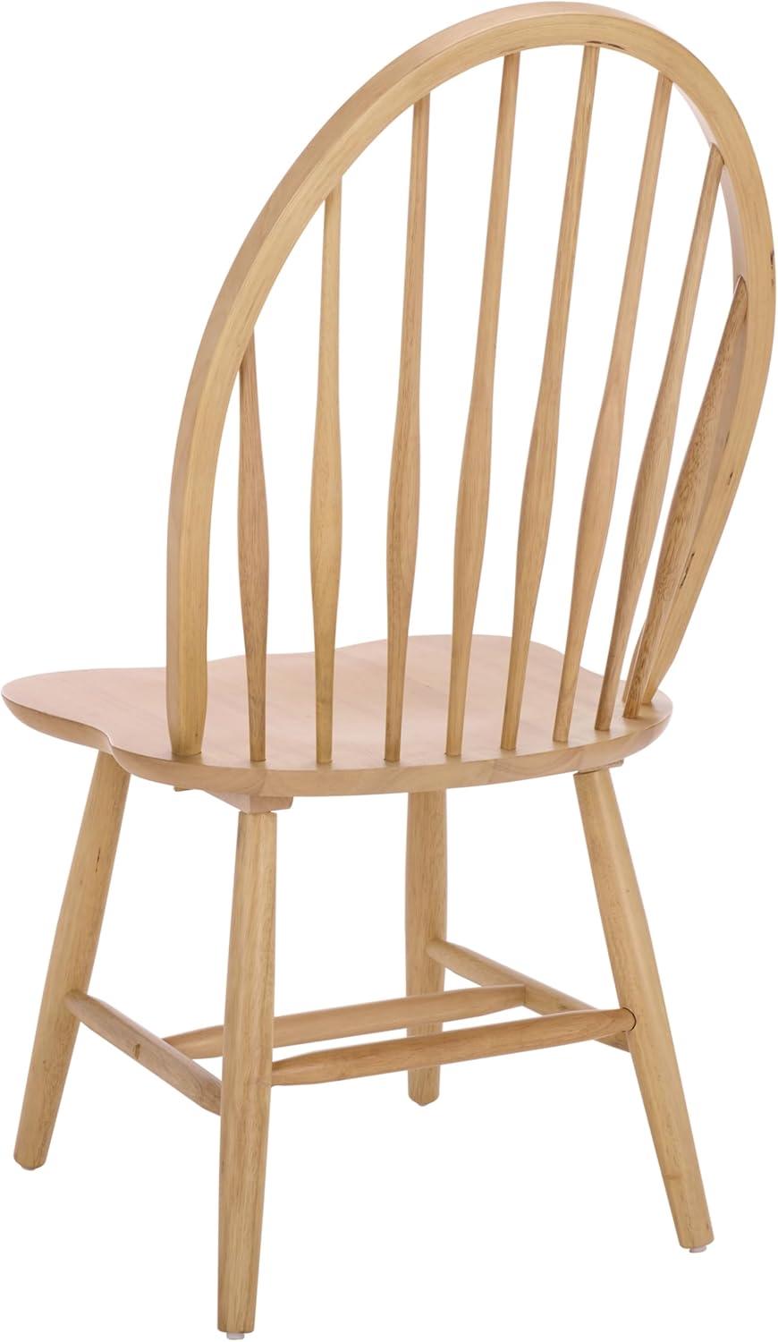 image:imageSAFAVIEH Furniture Wendall Chair Set of 2 Natural Solid Wood Windsor Style High Back Spindle Chair Ideal for Dining Room Kitchen 18 Seat Height DCH8509BSET2Natural