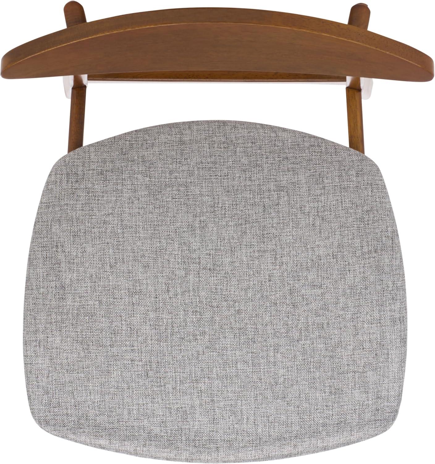 image:imageSAFAVIEH Furniture Yamato Dining Chair Set of 2 Brown Solid Wood amp Grey Upholstered Cushion Ideal for Dining Room Kitchen 18 Seat Height DCH3600ASET2BrownGrey