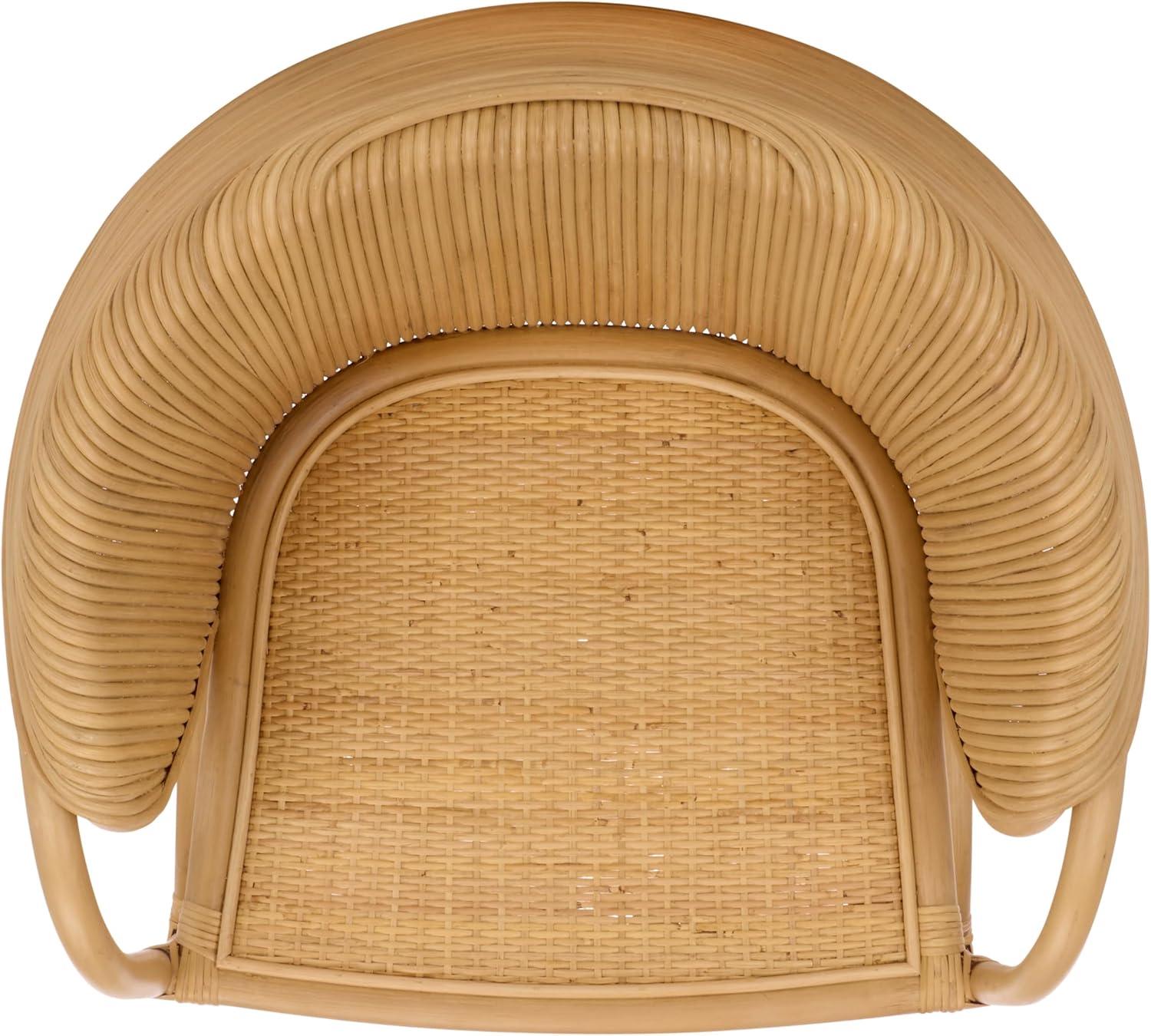 image:imageSAFAVIEH Home Collection Alyona Natural Rattan Arm Chair Sculptural Design Tropical Coastal Accent Seating Fully Assembled ACH6700ANatural