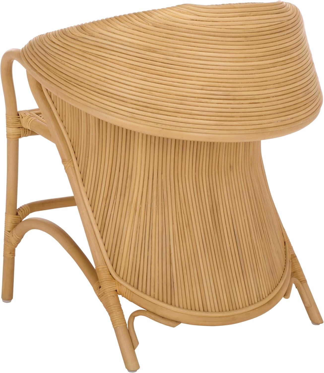 image:imageSAFAVIEH Home Collection Alyona Natural Rattan Arm Chair Sculptural Design Tropical Coastal Accent Seating Fully Assembled ACH6700ANatural