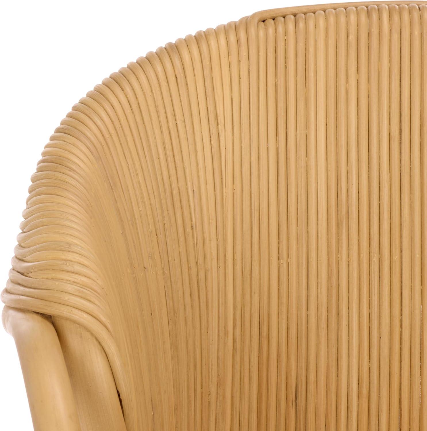 image:imageSAFAVIEH Home Collection Alyona Natural Rattan Arm Chair Sculptural Design Tropical Coastal Accent Seating Fully Assembled ACH6700ANatural