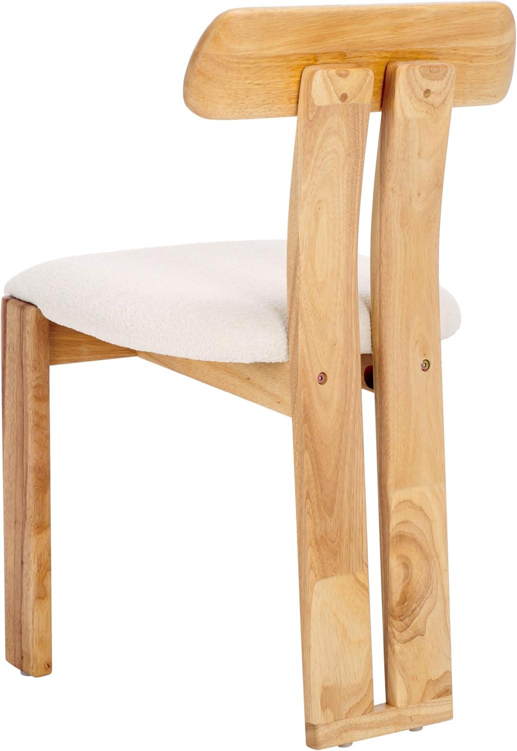 image:imageSAFAVIEH Home Collection Cayde MidCentury Modern Black Solid Wood Upholstered Dining Chair with Cream Boucle Seat DCH8806ECreamLight Blonde