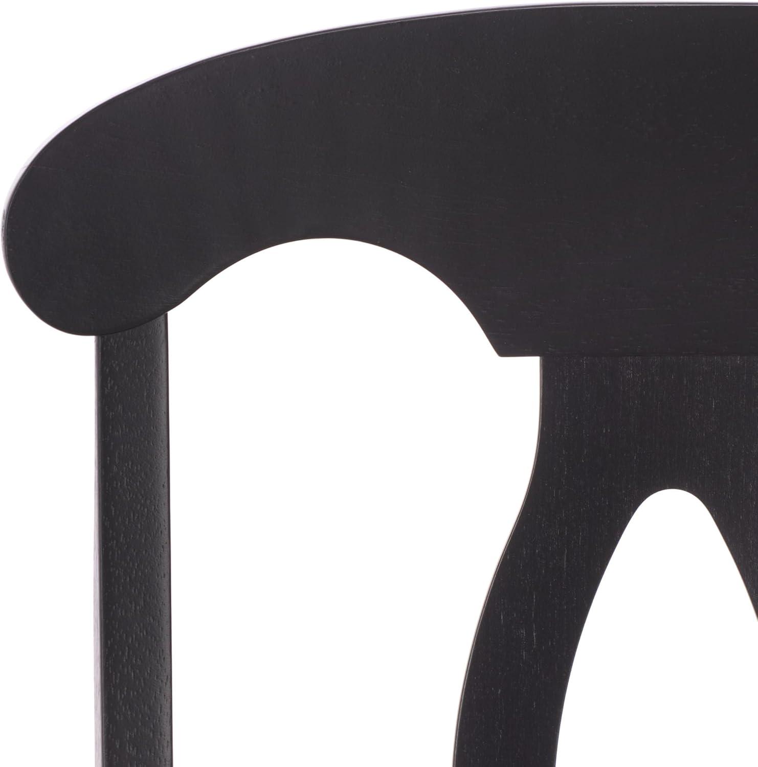 image:imageSAFAVIEH Home Collection Hannelore Solid Wood Dining Arm Chair Dark Oak Finish Classic Transitional Seating Design DCH6907ABlack